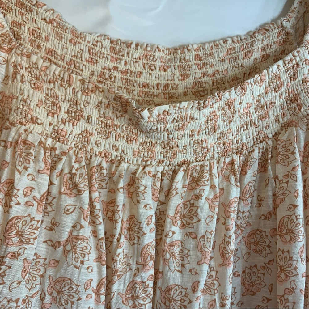 NWT Lucky Brand Neutral Floral Off-Shoulder Blouse, size XXL - Picture 3 of 10